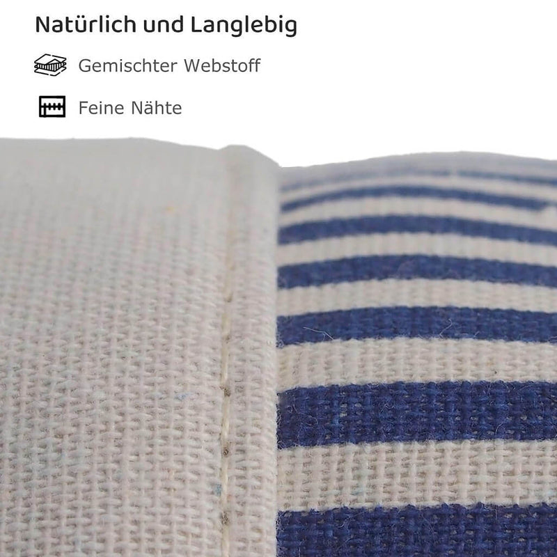 Cesta de almacenaje con asa para armario, paquete de 3 (rayas azules) 