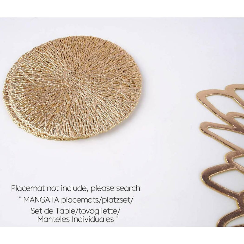 Posavasos redondos dorados de 10,5 cm – Posavasos de vidrio resistentes al calor para vasos, tazas y velas (Juego de 2 a 10) MÅNGATA