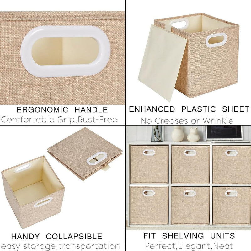 Caja de almacenaje sin tapa, de tela, 25 x 25 x 25 cm