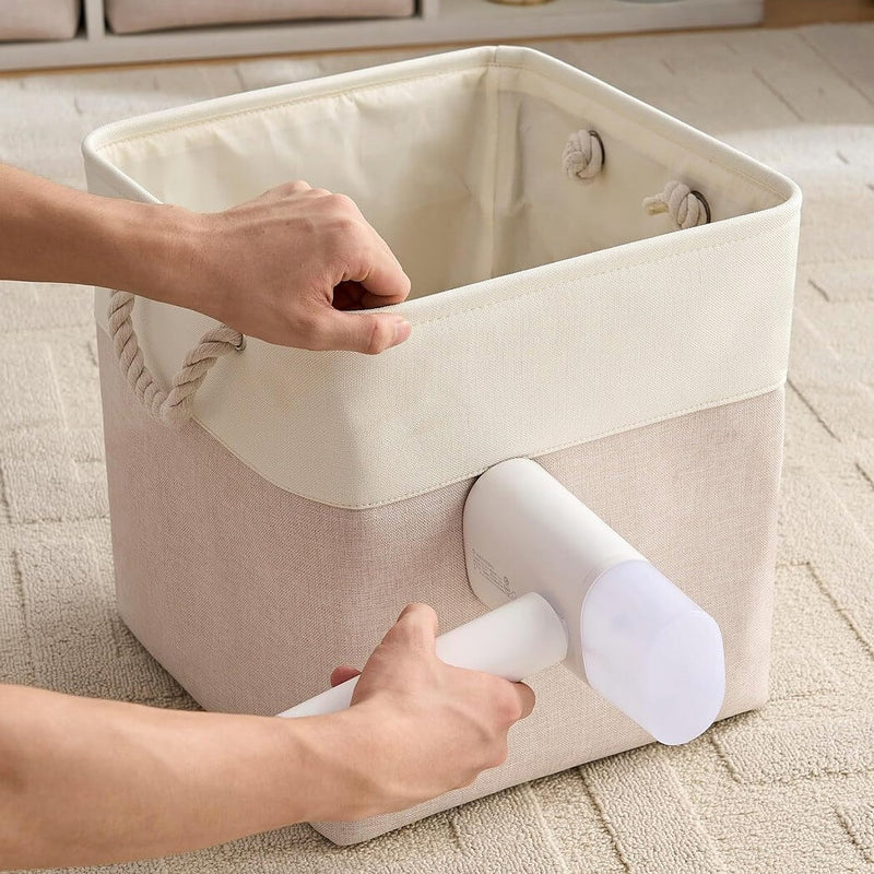 Caja de almacenaje sin tapa, de tela, 25 x 25 x 25 cm