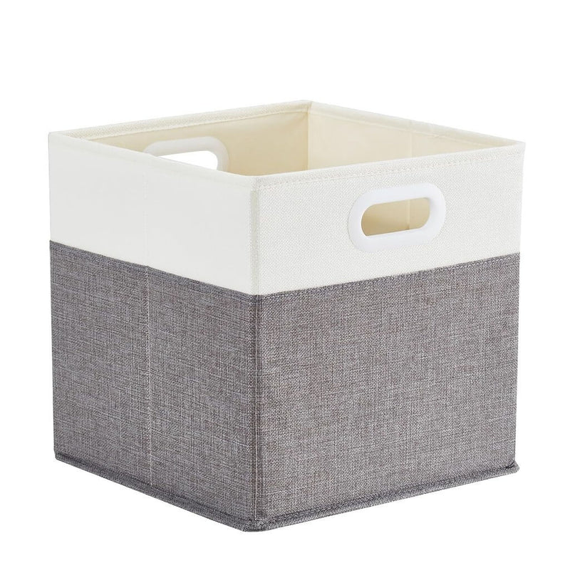 Boîte de rangement cube 25×25×25 cm – panier en tissu rigide, sans plis & sans odeur, couleurs nordiques, poignées corde / cuir / tissu (1/3/4 pcs)