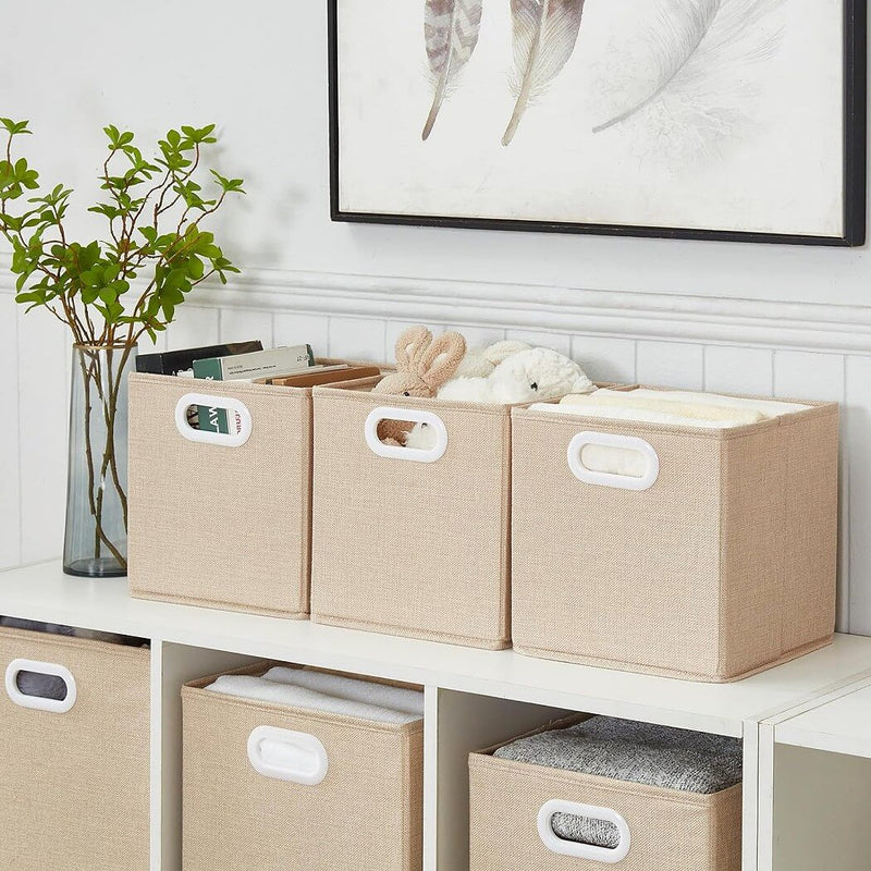 Caja de almacenaje sin tapa, de tela, 25 x 25 x 25 cm