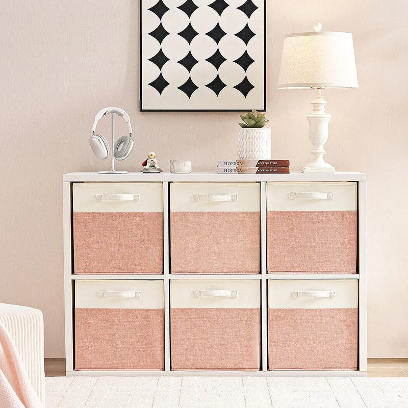 Boîte de rangement cube 25×25×25 cm – panier en tissu rigide, sans plis & sans odeur, couleurs nordiques, poignées corde / cuir / tissu (1/3/4 pcs)