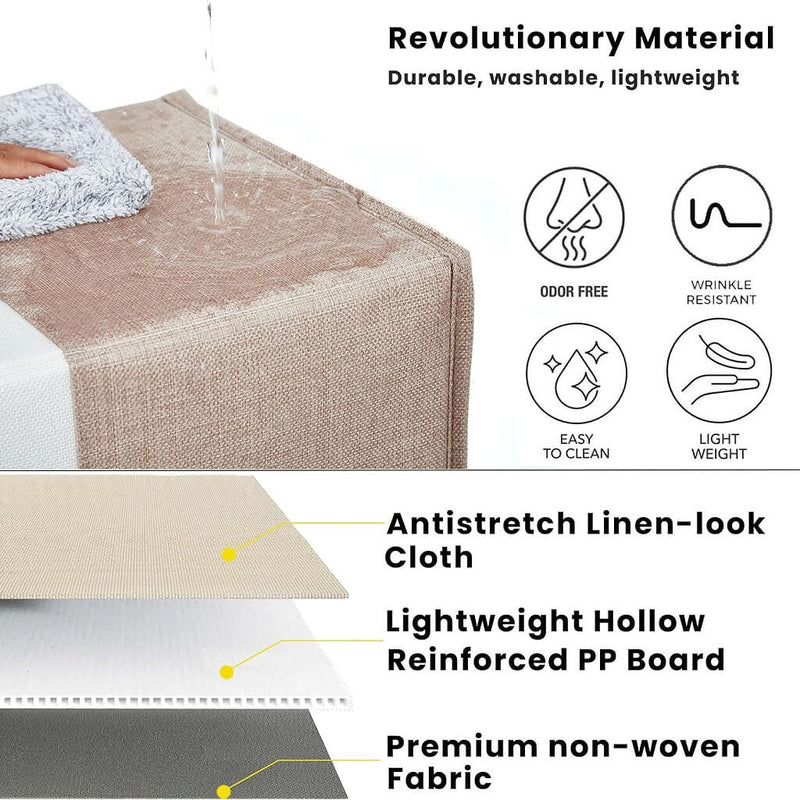 Boîte de rangement cube 25×25×25 cm – panier en tissu rigide, sans plis & sans odeur, couleurs nordiques, poignées corde / cuir / tissu (1/3/4 pcs)