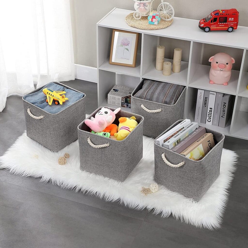 aufbewahrung 33x38x33 Aufbewahrungsbox Stoff Groß Grau in Würfel für Kallax Regale 33x33x33cm – Mangata