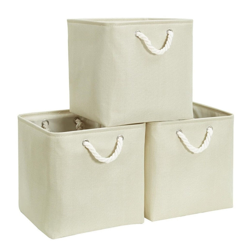 Aufbewahrungsbox Stoff 3er pack Hellbeige