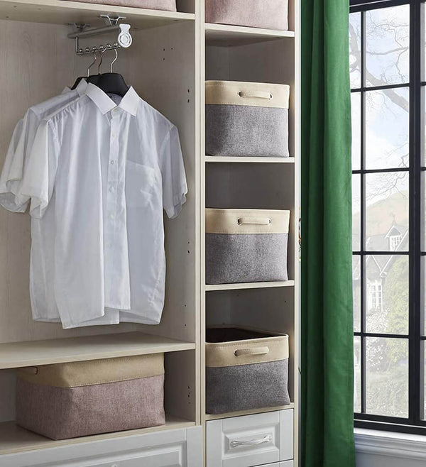 Aufbewahrungskorb für Kleiderschrank Grau Beige