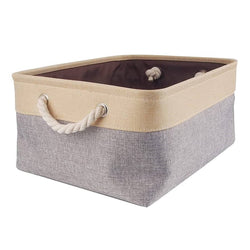 Mangata aufbewahrungsbox groß Schrank Faltbare Grau Beige Aufbewahrungskorb Stoff