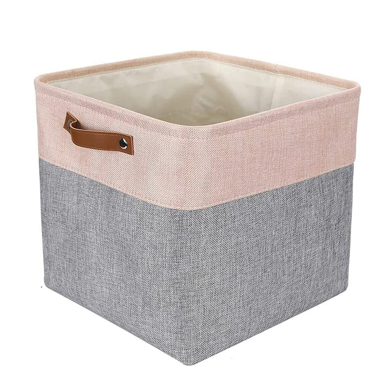 Aufbewahrungsbox 30x30x30 Stoff Box Rosa Grau – Mangata