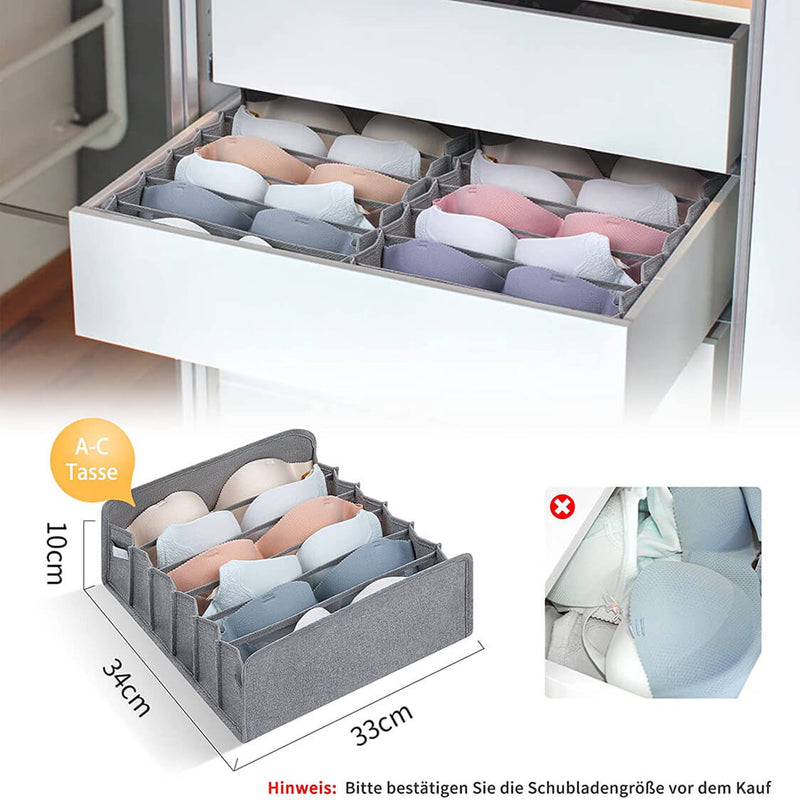 aufbewahrung für unterwäsche Schubladen Organizer für BH, 2 Stück Kleiderschrank Organizer, Faltbar – Mangata