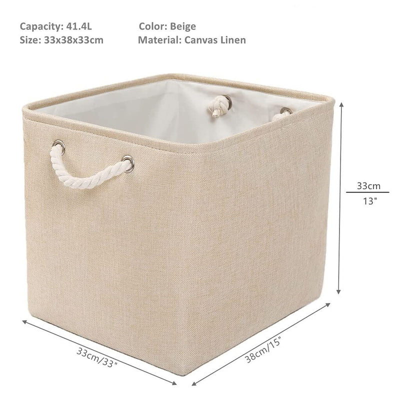 aufbewahrung 33x38x33 Aufbewahrungsbox Stoff Beige 33x38x33cm – Mangata