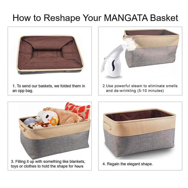 Waschbare zusammenklappbare verdickte Segeltuch Stoff Aufbewahrungsbox –  Mangata