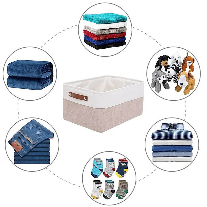 Mangata Aufbewahrungsbox, Aufbewahrungskorb aus Leinen für Kleidung,  Spielzeug (Waschbar, Grau Streifen, Groß) : : Küche, Haushalt &  Wohnen