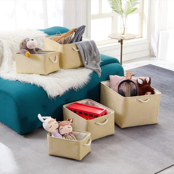 Aufbewahrungsbox Beige Mit Baumwolle Griffen Für Wohnzimmer