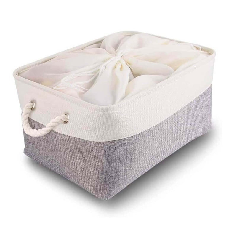 Mangata Aufbewahrungsbox Stoff, aufbewahrungskorb Grau Weiß, Korbe Stoff in  Würfel (28x28x28 cm) für Schrank, Regal, und Kleidung, (Faltbare, 4er Pack)  : : Küche, Haushalt & Wohnen