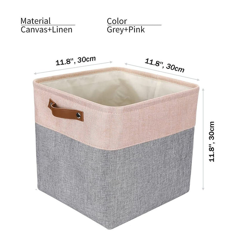 Aufbewahrungsbox 30x30x30 Stoff Box Rosa Grau – Mangata